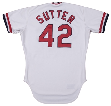 1983 Bruce Sutter Game Used and Signed St. Louis Cardinals Home Uniform (Jersey and Pant) (PSA/DNA)